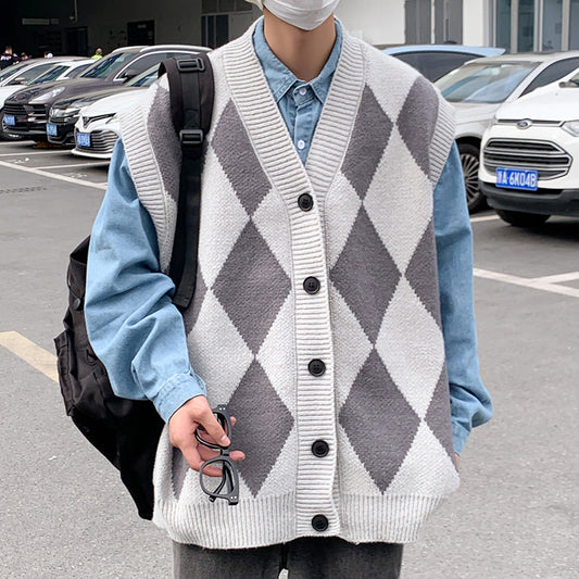 Chaleco de Lana V-Escote para Hombre - Comodidad Otoño e Invierno