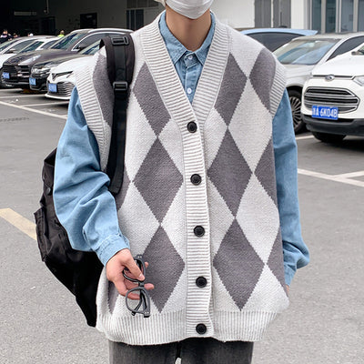 Chaleco de Lana V-Escote para Hombre - Comodidad Otoño e Invierno