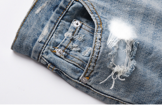 Jeans de Moda Urbana Unisex - Diseño Destruido Contemporáneo - Image 2