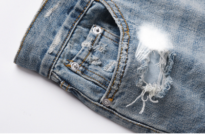 Jeans de Moda Urbana Unisex - Diseño Destruido Contemporáneo - Image 2