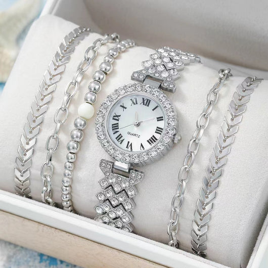 Reloj Pulsera de Diamantes para Mujer - Set Lujo de 6 Piezas con Caja de Regalo - Image 3