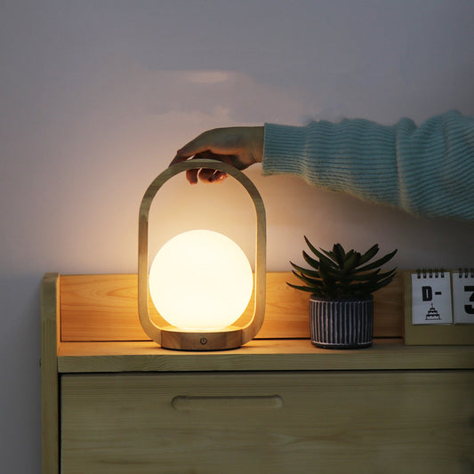 Lámpara de Mesa Táctil Regulable para Dormitorio con Pantalla de Vidrio
