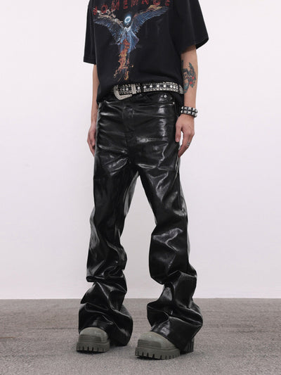 Jeans Acampanados con Acabado Brillante en Cera Oleosa - Image 14