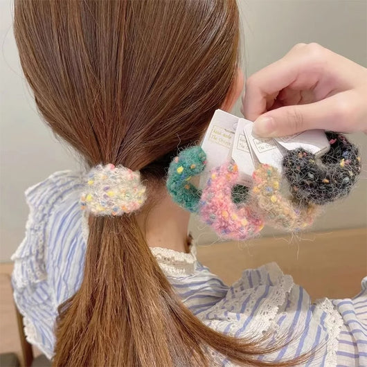 Elástico para Cabello Grueso de Felpa Suave en Colores Vibrantes - Image 3