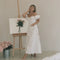 Vestido Corto Ajustado con Abertura y Manga Corta