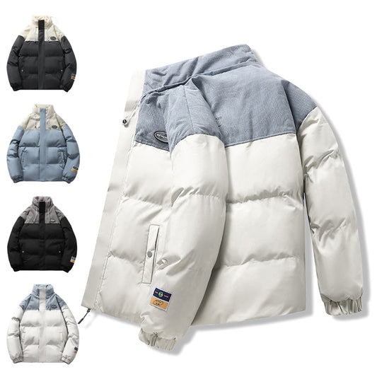 Abrigo de Invierno para Hombre Casual con Cuello Alto Acolchado en Algodón