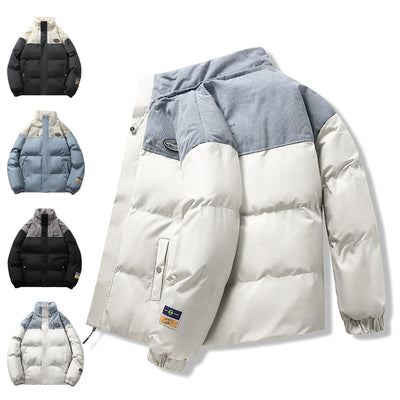 Abrigo de Invierno para Hombre Casual con Cuello Alto Acolchado en Algodón