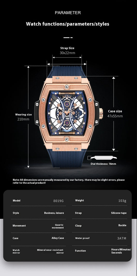 Reloj Deportivo Tonneau con Correa de Silicona y Esfera Luminosa - Image 10