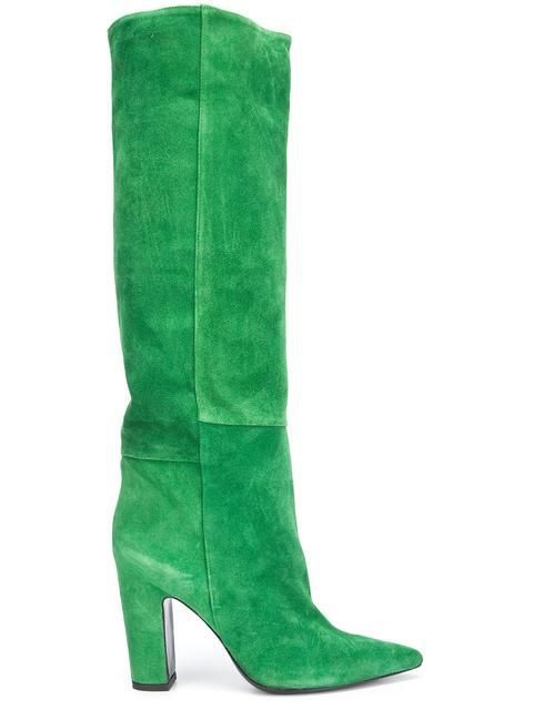 Botas Altas Hasta la Rodilla con Tacón Grueso y Punta Afilada - Estilo Pasarela - Image 10