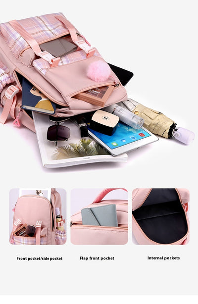 Mochila para Computadora Multicapa de Diseño Minimalista para Mujer - Image 11