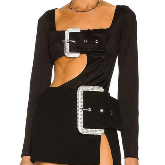 Blusa Retro Francesa Cuello Cuadrado Ajustada con Cintura Marcada