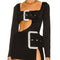 Blusa Retro Francesa Cuello Cuadrado Ajustada con Cintura Marcada