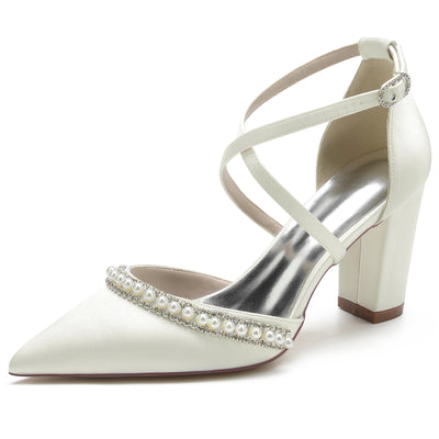 Zapatos de Tacón Cuadrado con Punta Afilada y Cristales Brillantes - Image 46