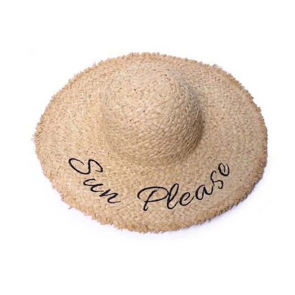 Sombrero de Playa Mujer Estampado Letras - Colección Verano