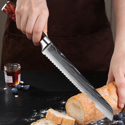 Juego de Cuchillos de Cocina Damascus con Mango de Resina Roja - Image 31