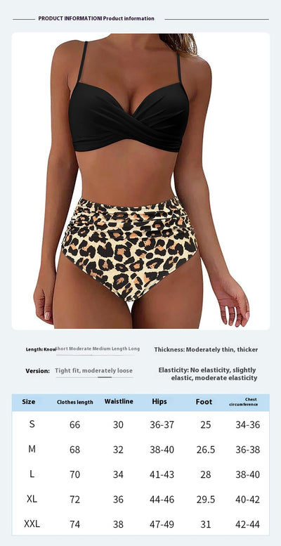 Olive green high-waisted bikini with a ruched wrap-front top and ruched high-waist bottom. - Image 13