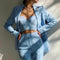 Blazer Ejecutivo para Mujer con Solapas de Pico y Doble Botonadura