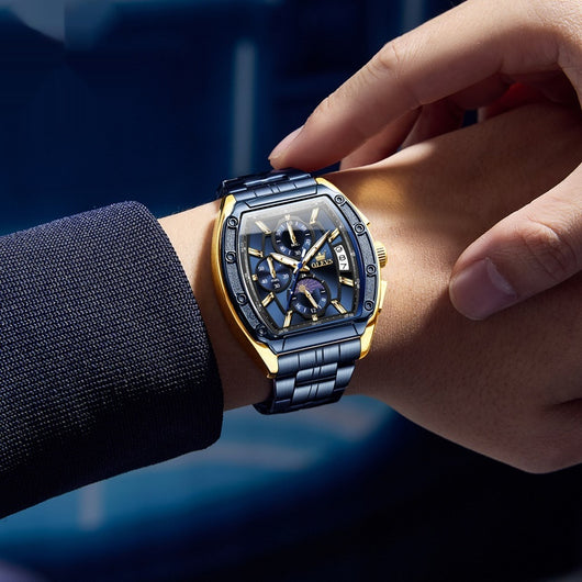 Reloj de Hombre con Correa de Acero y Esfera Luminosa