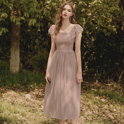 Vestido Midi con Lunares y Escote Halter para Mujer