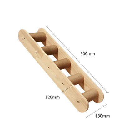 Árbol Rascador Mural para Gatos - Plataforma de Madera Sólida con Escalera - Image 8