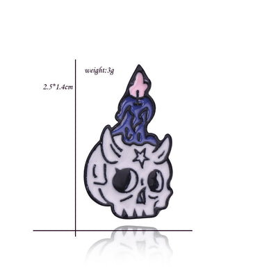 Broche Calavera Bruja con Poción y Vela - Estilo Punk Gótico - Image 15