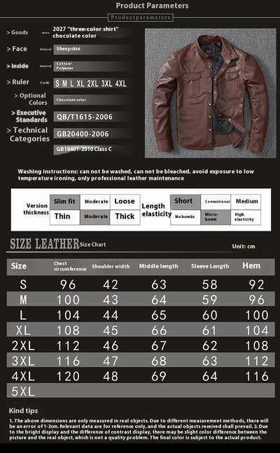 Camisa de Cuero Genuino Oveja para Hombre - Image 6