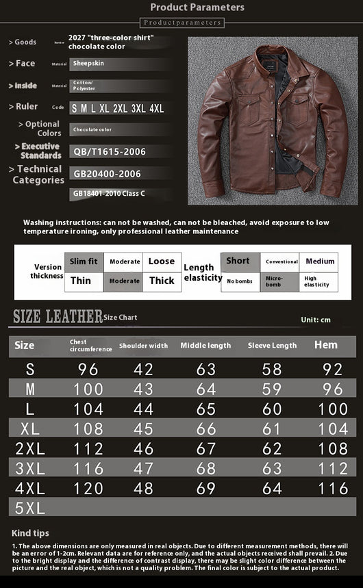 Camisa de Cuero Genuino Oveja para Hombre - Image 6