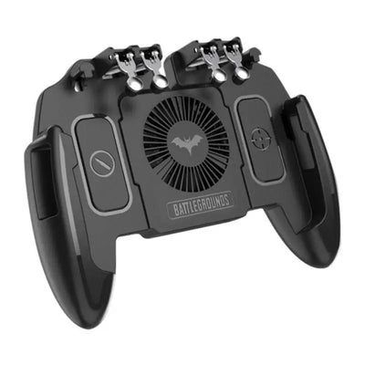 Black M11 mobile gaming controller with cooling fan and four silver trigger buttons for smartphones. - Image 14