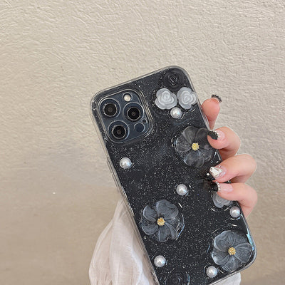 Funda Silicona con Flores y Brillo Epoxi para Teléfono - Image 8