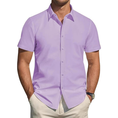 Camisa Elástica Manga Corta para Hombre Talla Grande - Image 3