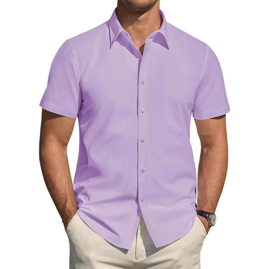 Camisa Elástica Manga Corta para Hombre Talla Grande - Image 3