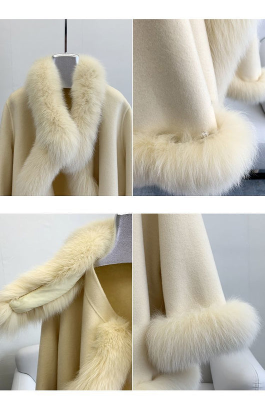 Abrigo Reversible de Lana y Pelaje para Mujer - Diseño Socialité Midi - Image 17