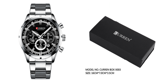 Reloj de Acero Inoxidable Multifunción con Calendario y Correa Metálica para Hombre - Image 11