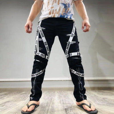 Pantalones Slim Fit Rotos para Hombre con Cierre Frontal - Image 10