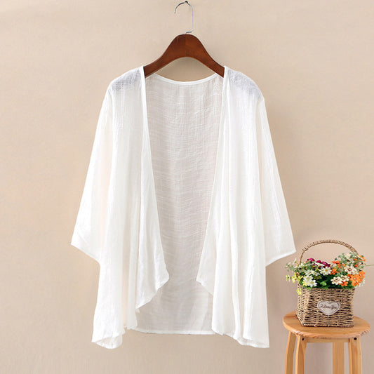 Cardigan Ligero de Algodón y Lino para Mujer - Perfecto para Verano