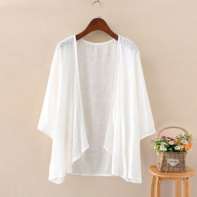 Cardigan Ligero de Algodón y Lino para Mujer - Perfecto para Verano