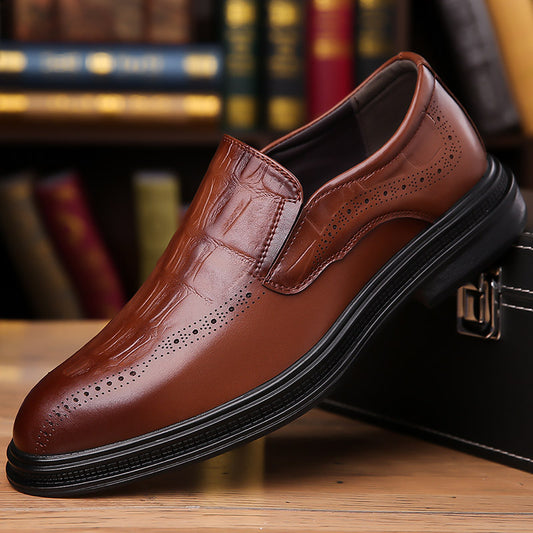 Zapatos de Cuero Puntiagudos Estilo Británico para Hombre
