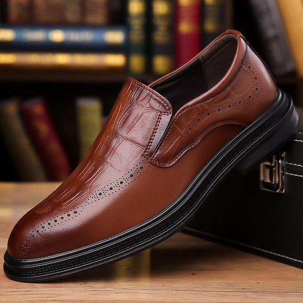Zapatos de Cuero Puntiagudos Estilo Británico para Hombre