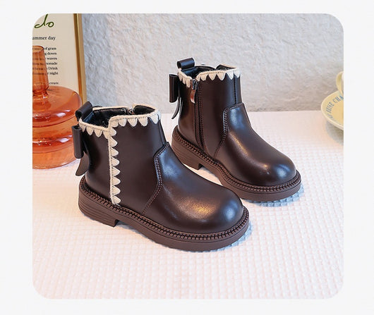 Botas de Cuero para Niñas con Forro de Terciopelo y Suela Flexible - Image 25