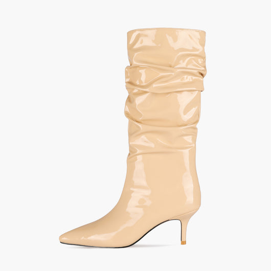 Botas Stiletto Plisadas de Moda Otoñal - Tacón Alto Elegante - Image 14