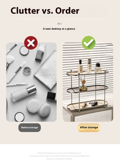 Organizador de Baño Multicapa Estilo Cream - Estantería de Almacenamiento Lujo sin Perforación - Image 10