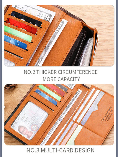 Billetera Bifold de Cuero Engrasado Premium para Hombre - Capacidad Grande - Image 26