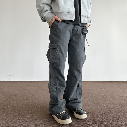 Pantalones Cargo Sueltos Deslavados con Múltiples Bolsillos Estilo Retro - Image 14
