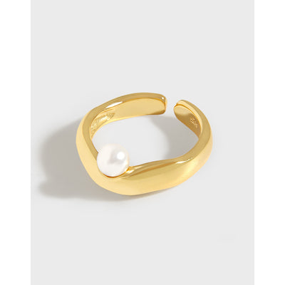 Anillo de Plata Esterlina con Perla Geométrica - Diseño Luxury Minimalista - Image 12