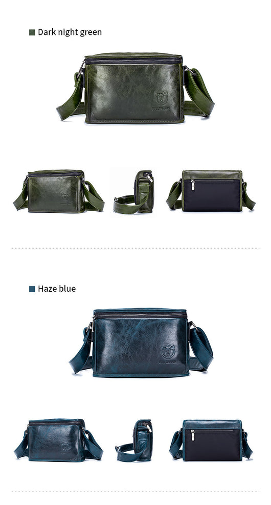 Bolso Bandolera Cuero Hombre Pequeño Cuadrado Horizontal - Image 24