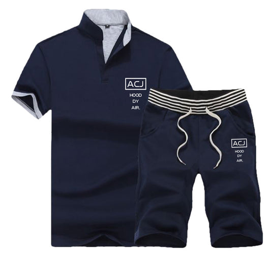 Conjunto Deportivo Casual para Hombre - Camiseta Cuello Mao Manga Corta - Image 2