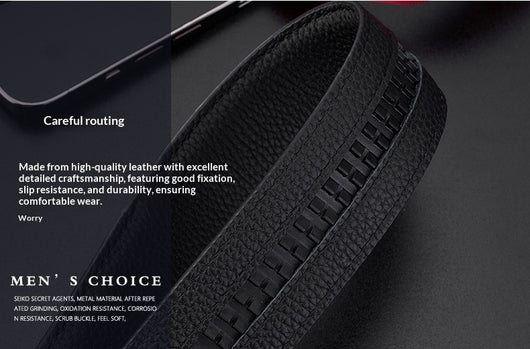 Cinturón de Cuero para Hombre con Hebilla Automática y Textura Grabada - Image 13