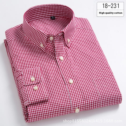 Camisa Casual de Algodón a Cuadros para Hombre - Manga Larga Transpirable Otoño - Image 6