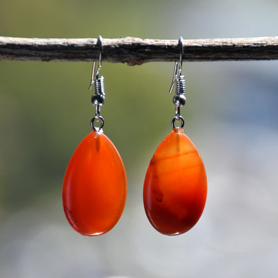 Aretes de Piedra Natural Estilo Chino Gota de Agua - Image 7