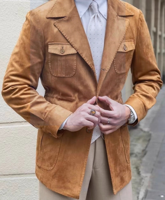 Abrigo Trench Casual Italiano de Bolsillos Múltiples para Hombre - Image 12